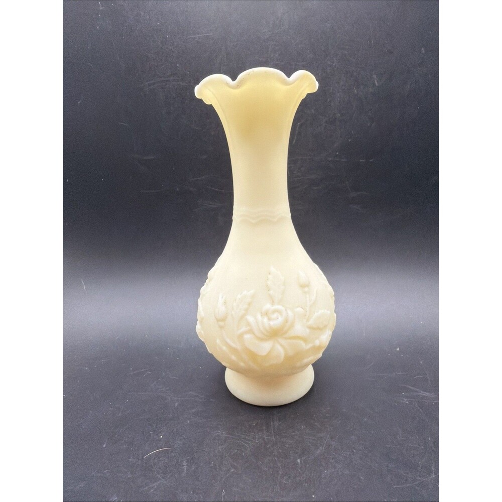 Vintage Imperial Satin Milk Glass Bud Vase 6 1/4